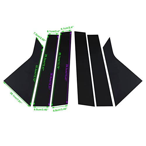 FZJDSD Glossy Black 6pcs Pillar Posts Door Window Trim Compatible with Chevy Impala 2014 2015 2016 2017 2018 2019 2020 - Image 3