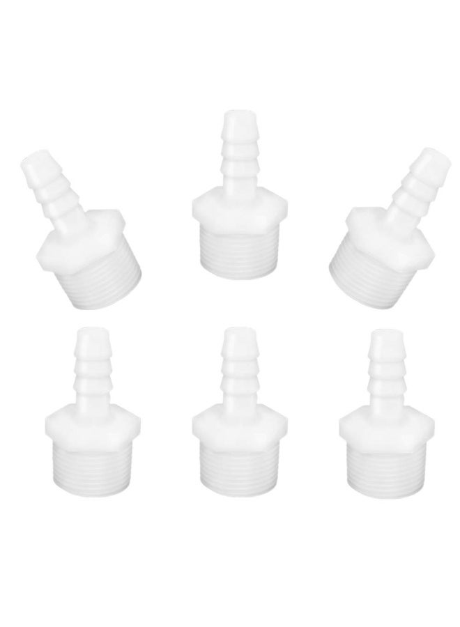Joytube Plastic Hose Barb Fittings 1/4 Inch Barb X 1/2 Inch Npt Male Thread Adapter Connector Pipe Fittings Pack Of 6  - Image 1