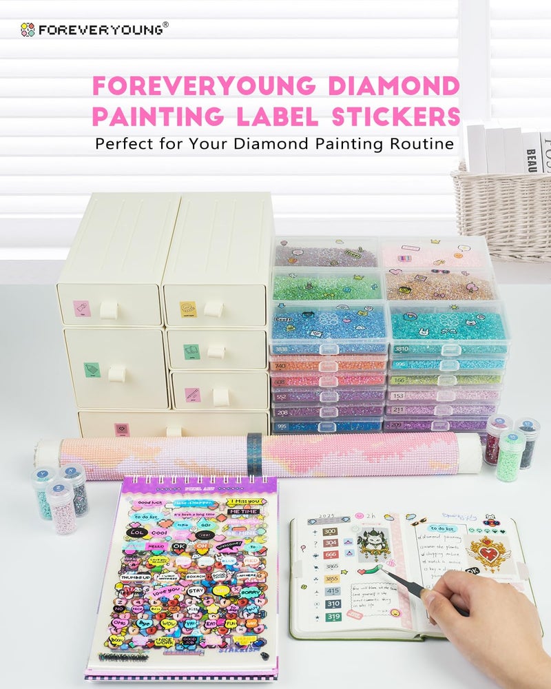 forever young Diamond Art Label Sticker Book Diamond Painting Stickers Book, 72-Page 8000+ Stickers for Diamond Painting Lovers - Image 2