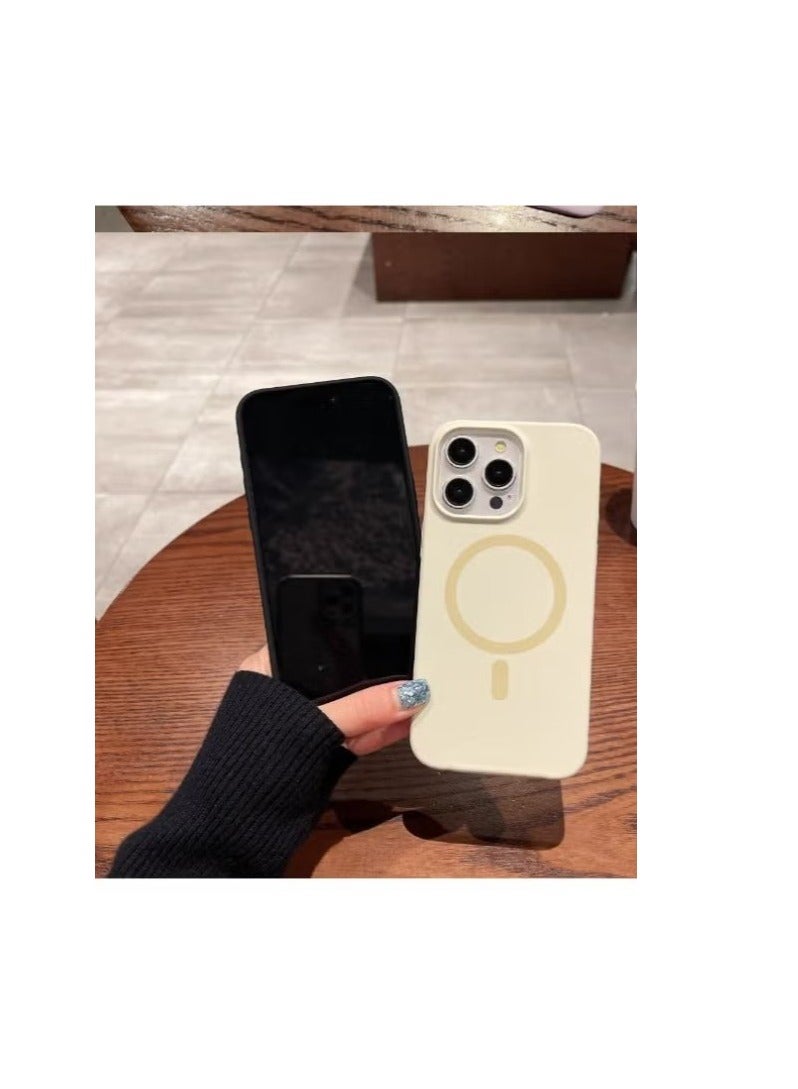 غطاء حماية خلفي مصنوع من البلاستيك المقوى مقاوم للسقوط متوافق مع هاتف أيفون 13 برو ماكس - أصفر