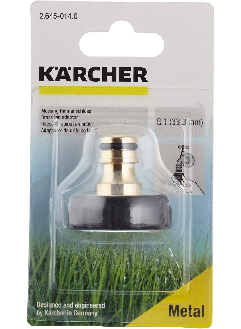 Kärcher Brass Tap Connector, 1-inch Thread, Black - Image 1