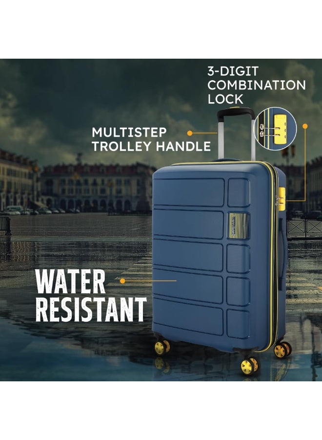 Kamiliant by American Tourister Harrier Zing|Trolley Bag Check-In Medium Size (68 cms) for Travel| Hard Case Polypropylene (PP) Suitcase|360° 8-Wheel Spinner Luggage Trolley|Combination Lock|Navy Blue - Image 2