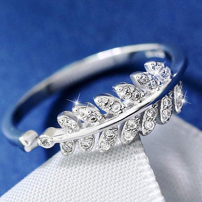 Mahi Cute Leafy Adjustable Finger ring with Crystal stones for girls and women (PAFR1103010PR) - Image 5