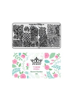 PUEEN PUEEN Nail Art Stamping Plate  Secret Garden 02  Theme Park Collection 125x65mm Unique Nailart Polish Stamping Manicure Image Plates Accessories Kit  BH000858 