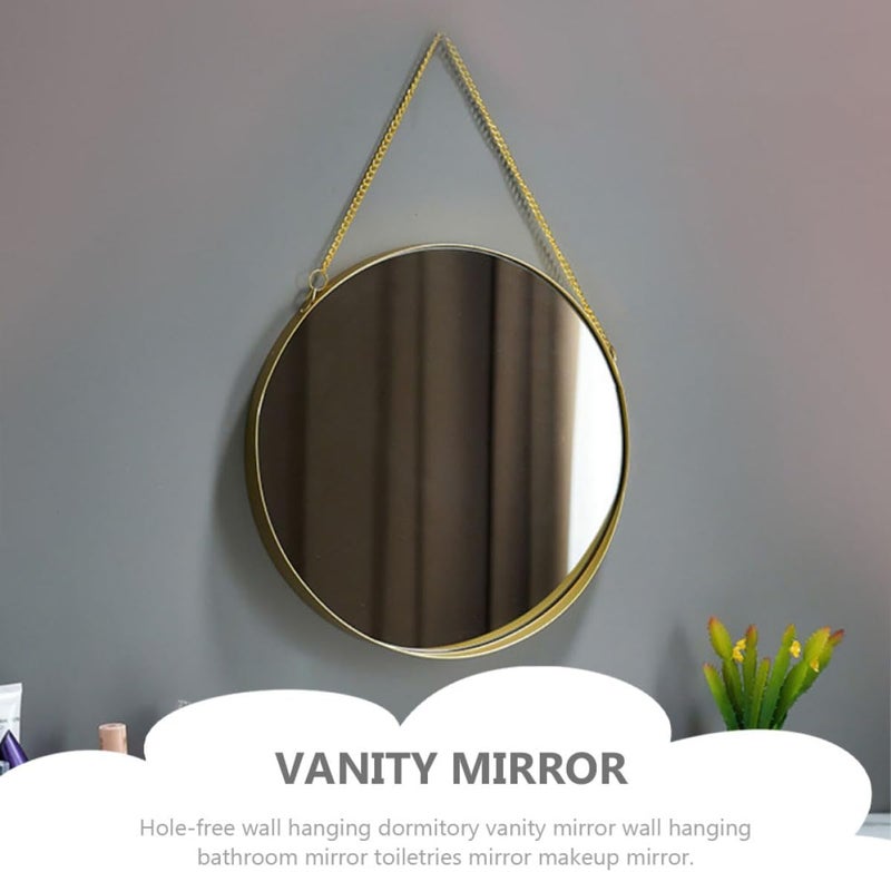 ibasenice Wall Hanging Vanity Mirror Large No-Drill Makeup Mirror Bathroom Decor for Dormitory and Bathroom Use - Image 5