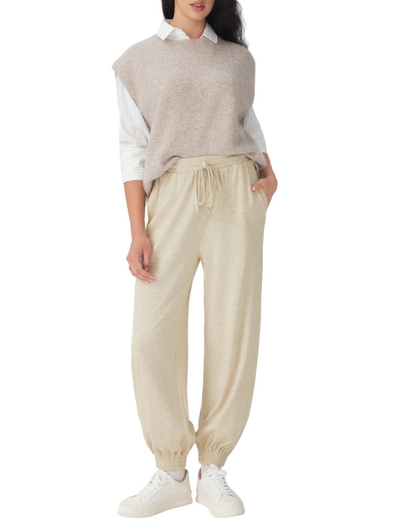 CIDER Women's Casual Sweatpants Drawstring Lounge Pants Comfortable Knit Joggers with Pockets Khaki - Image 2