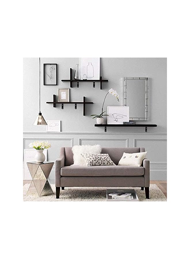 The Bros زاوية من الفولاذ المقاوم للصدأ، 4 قطع 5 × 3 بوصة حوامل الزاوية لدعم الجدران للأرفف والطاولات ورفوف الكتب الخشبية مع البراغي، لتثبيت الأثاث الخشبي والأرفف والخزائن والسرير (على شكل L) - Image 3