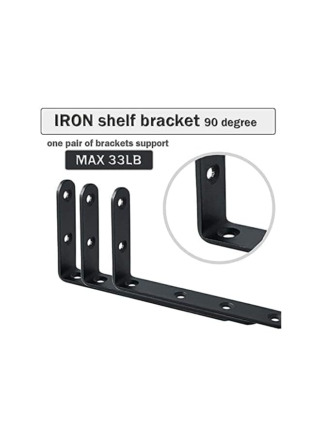The Bros زاوية من الفولاذ المقاوم للصدأ، 4 قطع 5 × 3 بوصة حوامل الزاوية لدعم الجدران للأرفف والطاولات ورفوف الكتب الخشبية مع البراغي، لتثبيت الأثاث الخشبي والأرفف والخزائن والسرير (على شكل L) - Image 5