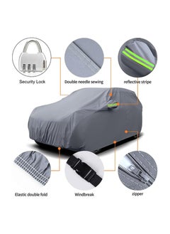 Cool Baby COOLBABY Zipper Car Cover For Nisan Patrol - Full Car Covers - Waterproof Cover UV Scratch-Resistant - Dustproof - Full Protection, Car Cover For SUV, Cover UV Scratch-Resistant (210 x 77 x 63)  - Image 5
