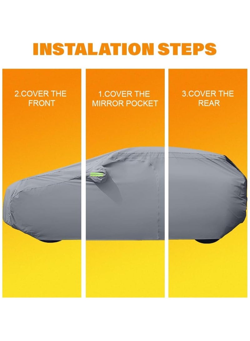 Cool Baby COOLBABY Zipper Car Cover For Nisan Patrol - Full Car Covers - Waterproof Cover UV Scratch-Resistant - Dustproof - Full Protection, Car Cover For SUV, Cover UV Scratch-Resistant (210 x 77 x 63) - Image 4