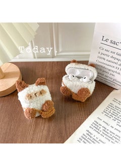 Airpods 4 Headphone Protective Case Cartoon Plush Doll For Apple1/2/3 Gen Pro Wireless Bluetooth Soft-Color:Plush Soft Shell-backpack White Cat-Model:Airpods (third Generation) Protective Case