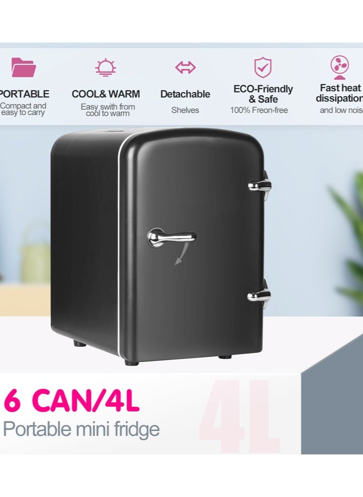 Joshberg Mini Fridge, 4 Liter /6 Cans Skincare Fridge for Bedroom, Dorm, Car, Office,  Small Compact Fridge, Thermoelectric Cooler and Warmer  - Image 3