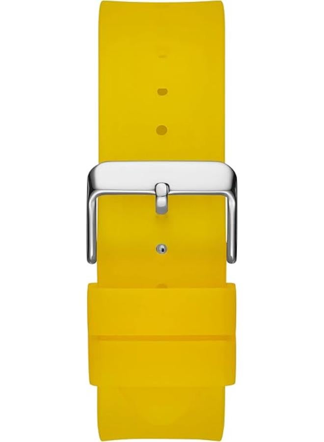 Guess Phoenix Multi Function Black Dial Yellow Rubber Strap Watch for Men - GW0203G6 - Image 3