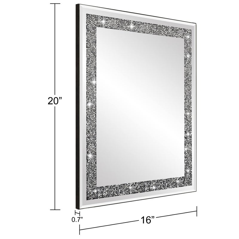 Ruomeng Rectangular Wall Mirror, 16" x 20", Crystal Crush Diamond, Bathroom, Entryway & Bedroom - Image 5
