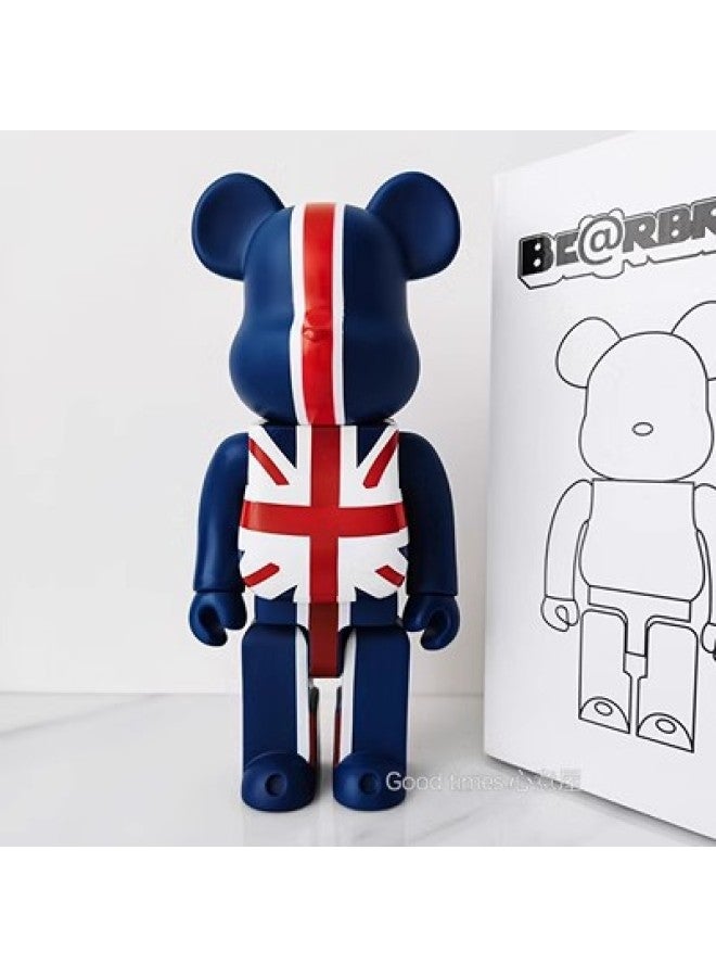 Hundred Bearbricck Vinyl Violence Bear Ornaments Building Blocks Bear Fluid Bear Toy Hand Doll 400%-Color:British Flag  - Image 1