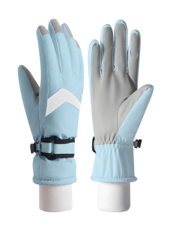 TRIWONDER Kids Ski Gloves Waterproof Thermal, Fleece Lined with Touchscreen Fingers for Snowboarding Sledding Cycling for Boys Girls (Blue, M(6-8 Years)) - Image 1