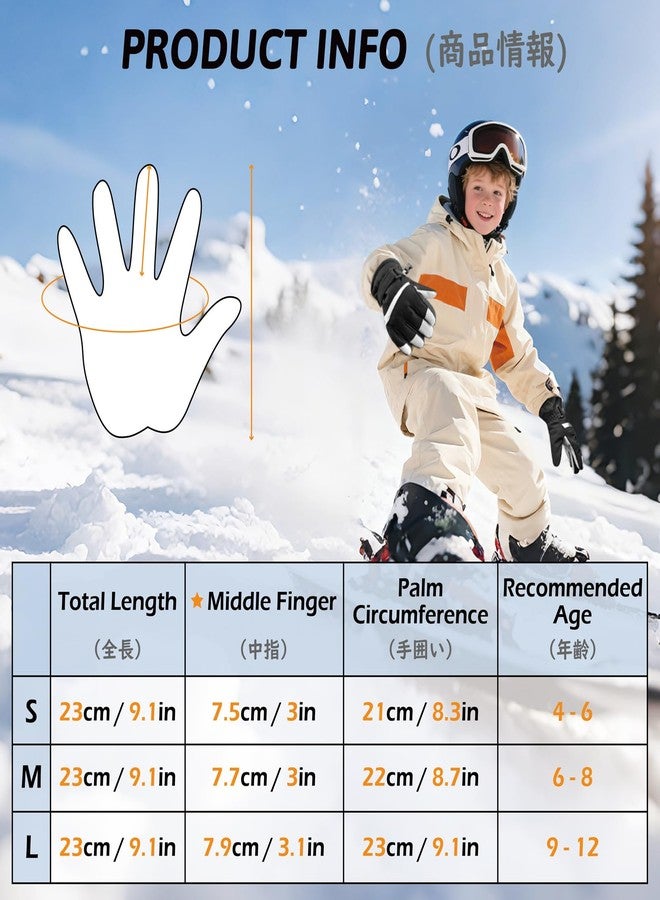TRIWONDER Kids Ski Gloves Waterproof Thermal, Fleece Lined with Touchscreen Fingers for Snowboarding Sledding Cycling for Boys Girls (Blue, M(6-8 Years)) - Image 2