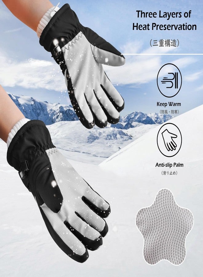 TRIWONDER Kids Ski Gloves Waterproof Thermal, Fleece Lined with Touchscreen Fingers for Snowboarding Sledding Cycling for Boys Girls (Blue, M(6-8 Years)) - Image 5