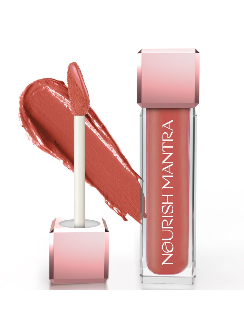 NOURISH MANTRA - NOURISH MANTRA Spice & Shanti Lipstick (3.5ml)/ Creamy Matte Liquid Lipstick with SPF/Water Proof/Smudge Proof/Transfer Proof/Long Lasting/Suits All Skin Tones - Image 1