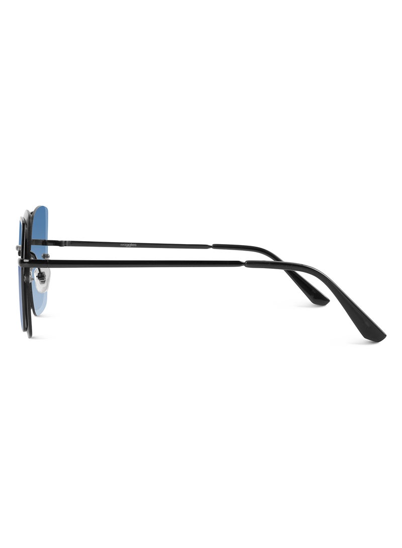 Woggles Latest & Stylish UV Protected BlueX Black Square Sunglasses for Women - Image 5