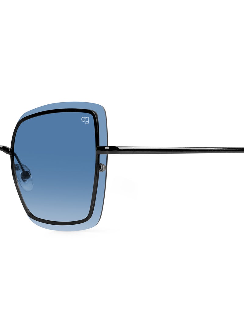 Woggles Latest & Stylish UV Protected BlueX Black Square Sunglasses for Women - Image 2