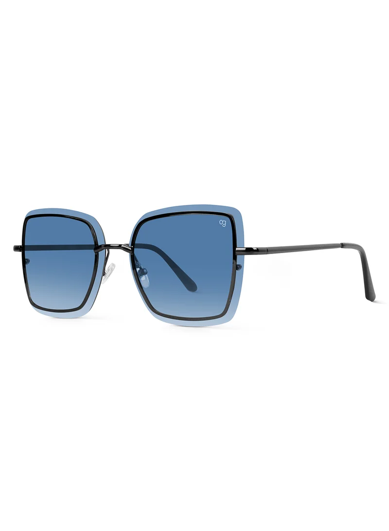 Woggles  Latest & Stylish UV Protected BlueX Black Square Sunglasses for Women  | Best Price UAE