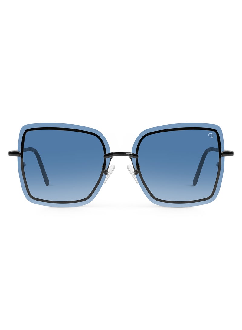 Woggles Latest & Stylish UV Protected BlueX Black Square Sunglasses for Women - Image 3
