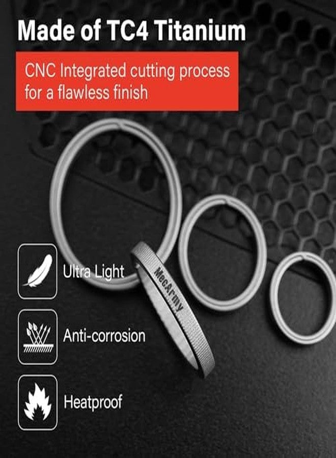 MecArmy Titanium 3pcs/4pcs/7pcs/18pcs Key Rings Keychain Large Small Split Rings (CH1-4 pcs) - Image 2