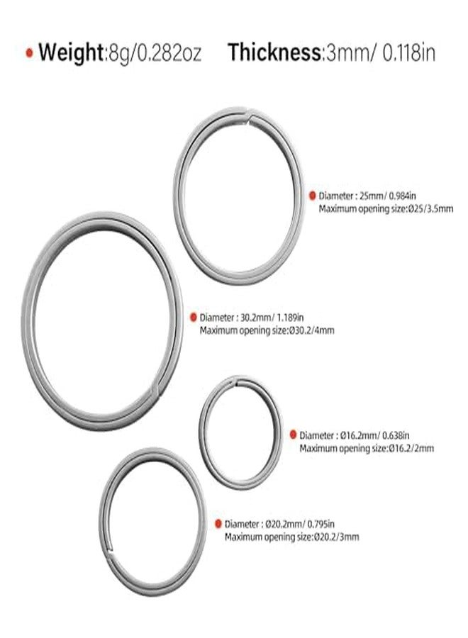 MecArmy Titanium 3pcs/4pcs/7pcs/18pcs Key Rings Keychain Large Small Split Rings (CH1-4 pcs) - Image 5