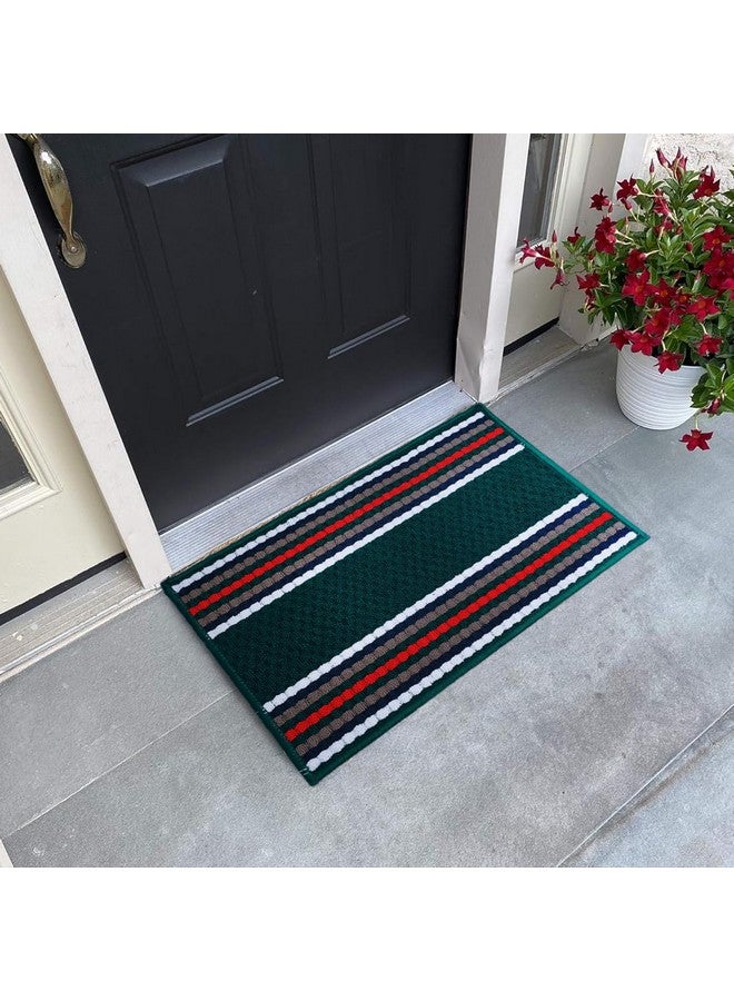 Status Contract Anti Slip Front Monsoon Doormat (38x58cm)| Living Room Rug Polypropylene Floor Mat for Home|Essential Small Rug for Office, Bedroom & Kitchen| Dark Green, Rectangular - Image 1