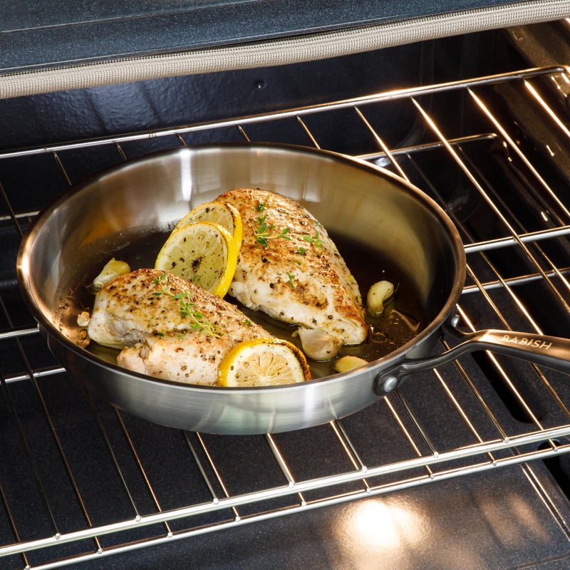 Babish 10-Inch Tri-Ply Stainless Steel Frying Pan With Black Handle â€“ Professional Grade Skillet for Searing, SautÃ©ing & Everyday Cooking - Image 2