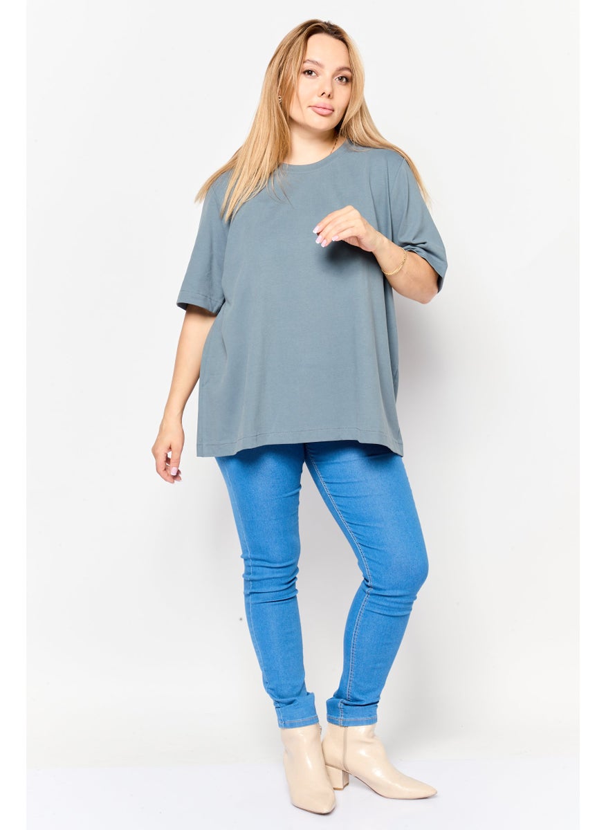 Women Crew Neck Short Sleeve Solid T-Shirt, Grey - pzsku/Z41A5F9F0D275AD8EB3F0Z/45/_/1737642983/9c7f62d1-bab2-4444-bee7-66c28147869b