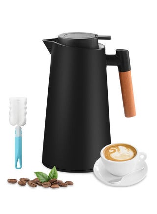 Thermal Coffee Carafes for Keeping Hot,36Oz Large Capacity Insulated Thermos for Hot Drinks,24 Hours Heat Retention,Double Wall Vacuum Coffee Thermos with Solid Wood Handle and Clean Brush(Black) - pzsku/Z41A608DDEFAB9BB83234Z/45/_/1686565149/2ceae034-dbf9-4a2b-9c93-f6a06fb09cf6