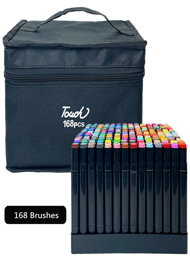 Touch - Marker Pen Set 168 Colors Double Headed Color For Students  Upgraded With Large Capacity More Durable Suitable For Design Painting Coloring - Image 1