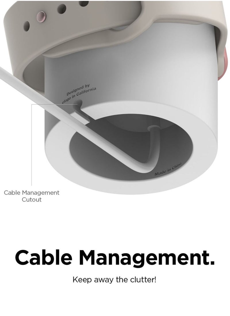 Elago - W2 Stand for Apple Watch Charger Stand compatible with Apple Watch Ultra, Series 8/SE2/7/6/SE/5/4/3/2/1 (49mm,45mm,44mm,42mm,41mm,40mm,38mm) - White - Image 1