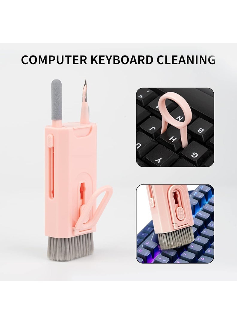 Theodor 8-in-1 Keyboard Cleaner Kit with Soft Brush and Keycap Puller for Laptop, Phone, Earbuds - Pink - Image 4