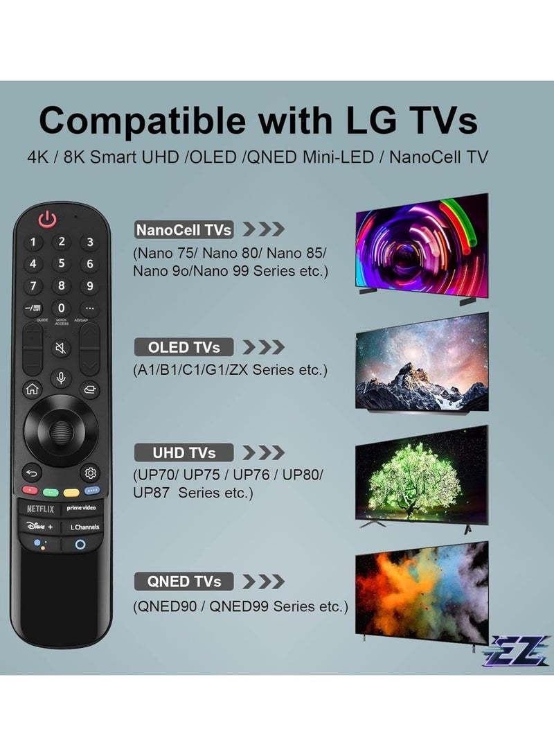 Gravity Voice Magic for LG TV Remote Control Replacement Compatible with LG Magic Remote MR23GN with Pointer and Voice Function for LG UHD OLED QNED NanoCell MiniLED C1 C2 C3 4K 8K Smart TVs with Battery - Image 2