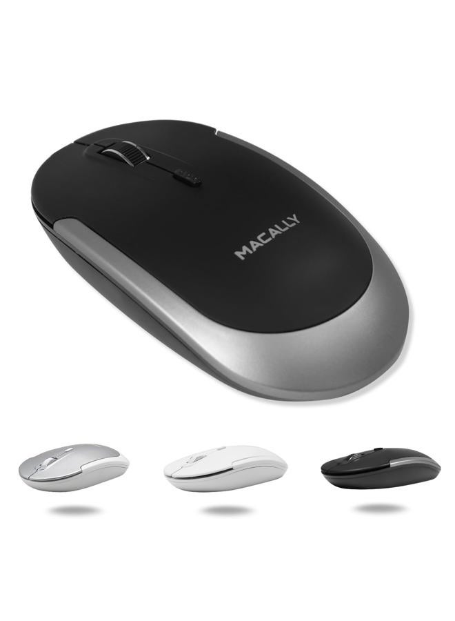 MACALLY Wireless Bluetooth Mouse for Mac, MacBook Pro/Air, iPad, and PC - Quiet Click and Comfortable Wireless Mouse - Compatible Wireless Apple Mouse - Space Gray - Image 1