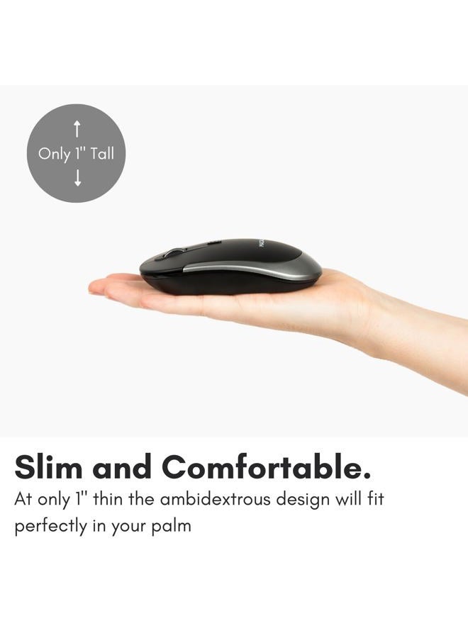 MACALLY Wireless Bluetooth Mouse for Mac, MacBook Pro/Air, iPad, and PC - Quiet Click and Comfortable Wireless Mouse - Compatible Wireless Apple Mouse - Space Gray - Image 4