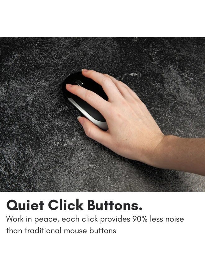 MACALLY Wireless Bluetooth Mouse for Mac, MacBook Pro/Air, iPad, and PC - Quiet Click and Comfortable Wireless Mouse - Compatible Wireless Apple Mouse - Space Gray - Image 5