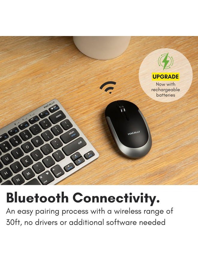 MACALLY Wireless Bluetooth Mouse for Mac, MacBook Pro/Air, iPad, and PC - Quiet Click and Comfortable Wireless Mouse - Compatible Wireless Apple Mouse - Space Gray - Image 3