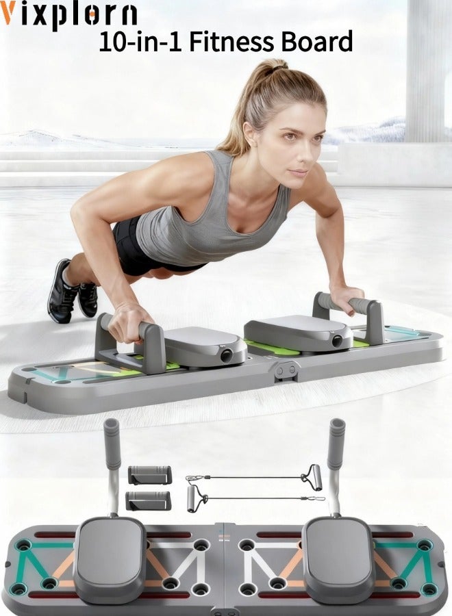 Vixplorn Foldable, portable 10-in-1 fitness equipment, multifunctional Pilates ab board. 10-in-1 Pilates board, foldable, portable Pilates reformer board (ideal for home office workouts) - Image 1
