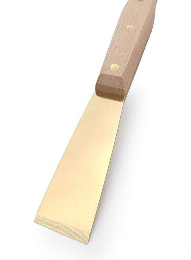 CHILI Tools 1-1/4" Brass Scraper With Long Beech Wooden Handle, Non-Scratch, Non-Spark, Non-Magnetic, Made In Taiwan - Image 3