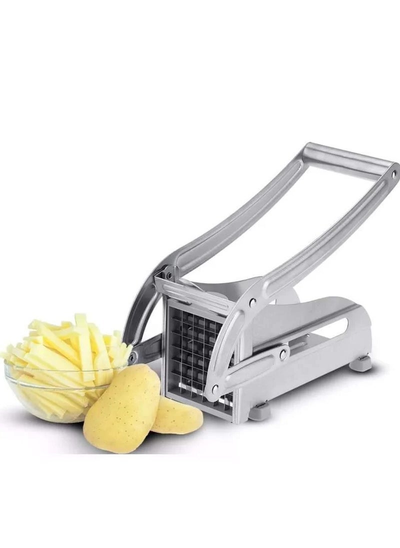 ELTRAZONE Stainless Steel Potato Chipper and Vegetable Cutter – Durable French Fries Chips Cutter in Silver, Easy-to-Use Kitchen Tool for Quick and Uniform Slicing of Potatoes, Carrots, and More, Perfect for Homemade Fries and Healthy Snacks - Image 1