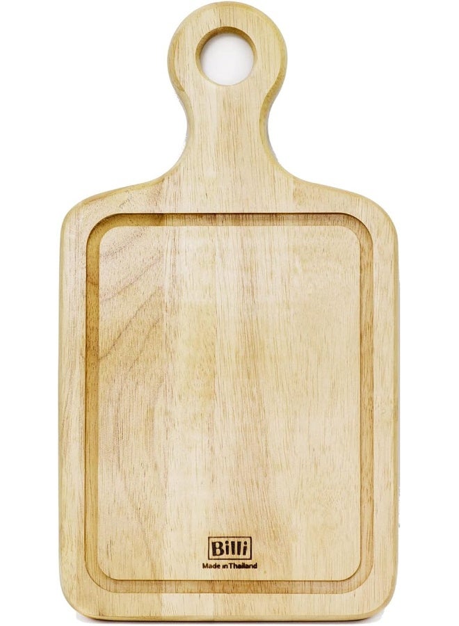 BILLI Billi Natural Wooden Cutting Board With Handle 19 X 35 X 1.5 Cm 