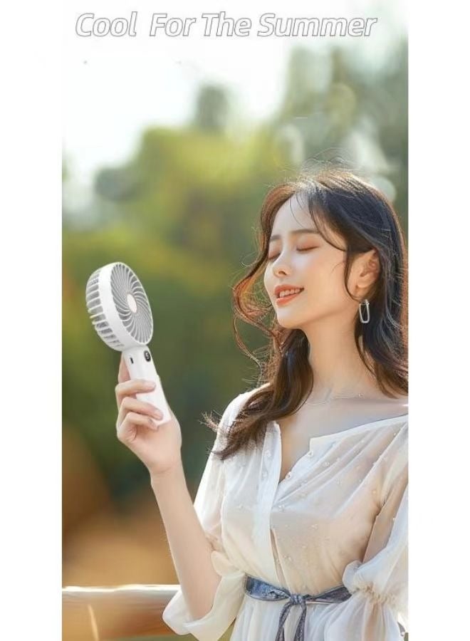 HaHaHai Portable Handheld Fan, 2400mAh Battery Powered Fan with LED Display, Handheld/Desktop Combination One Person Mini Fan, 5 Speed Lash Fan - Image 4