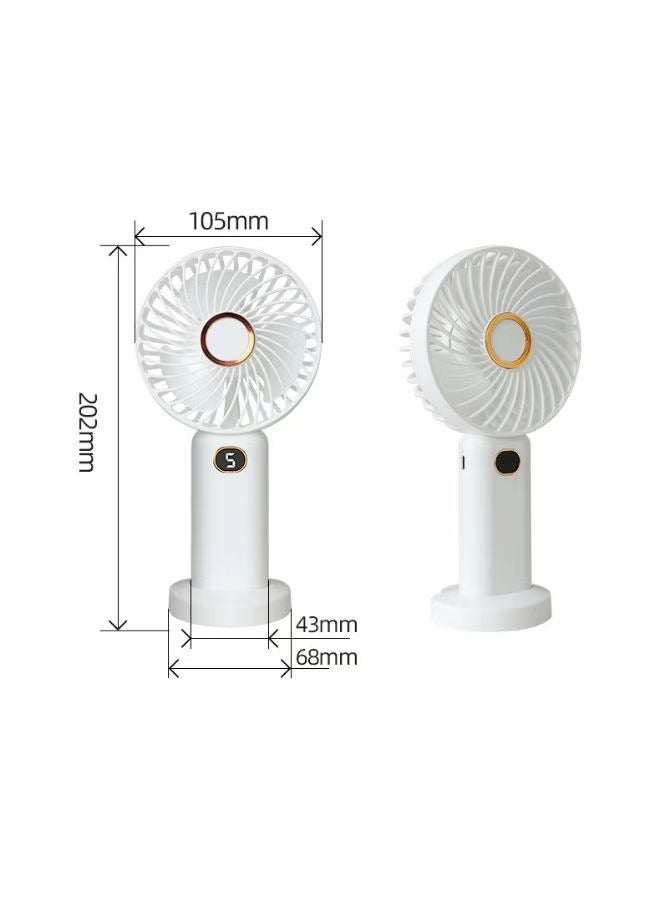 HaHaHai Portable Handheld Fan, 2400mAh Battery Powered Fan with LED Display, Handheld/Desktop Combination One Person Mini Fan, 5 Speed Lash Fan - Image 3