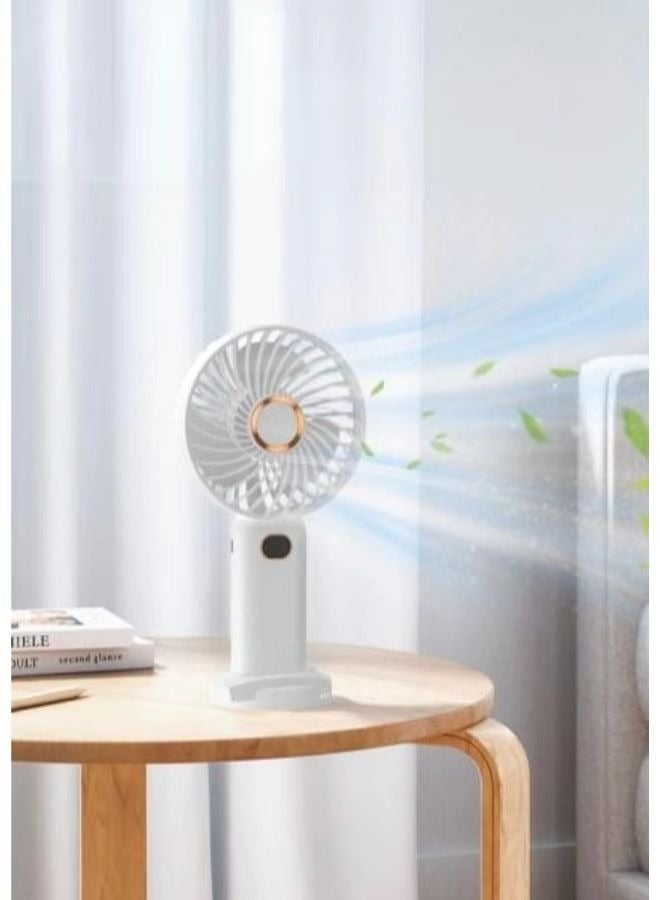 HaHaHai Portable Handheld Fan, 2400mAh Battery Powered Fan with LED Display, Handheld/Desktop Combination One Person Mini Fan, 5 Speed Lash Fan - Image 5