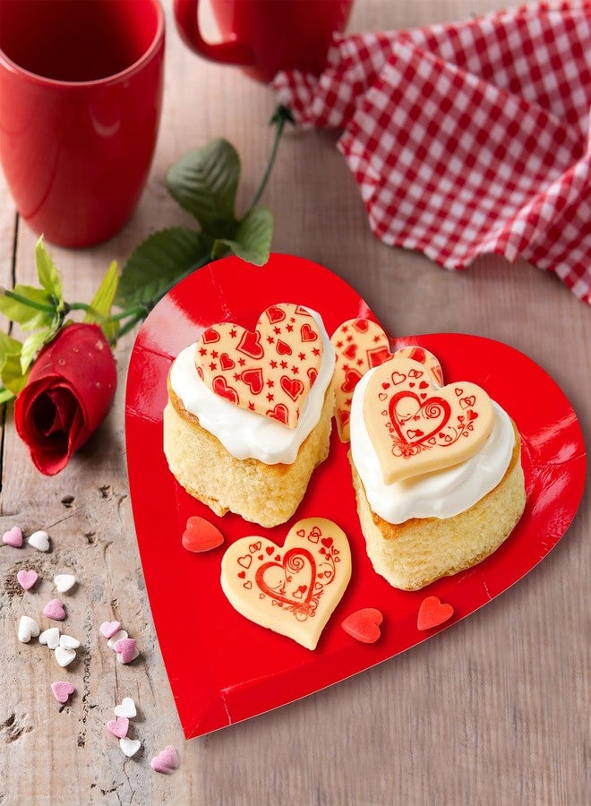 DYLIVeS Red Heart Shaped Plates 40 Count, 9'' Love Paper Plates Heart Tableware Heart Party Supplies for Valentine's Party Anniversary Party Supplies Wedding Party Decorations, Red - Image 4