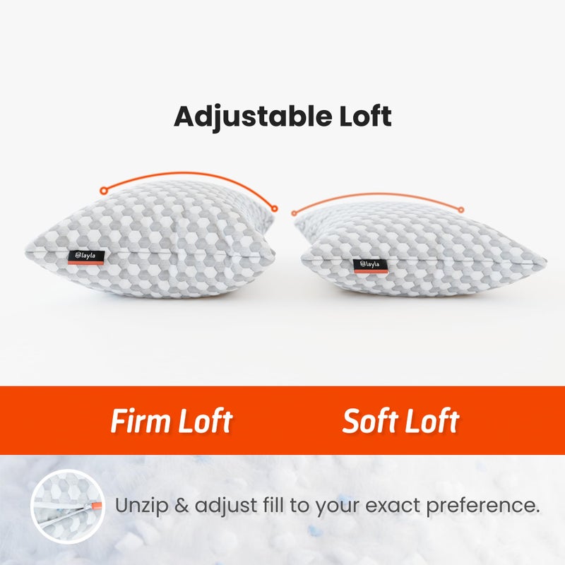 Layla Sleep, Adjustable Fill Kapok Pillow, Luxurious Cooling Pillow, Queen (Single), Supportive for Head, Neck, Fully Adjustable, Natural Material That is Light and Airy. Sleep Better-Kapok Pillows - Image 3